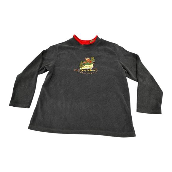 Vintage C&B Sport Blue Red XL Embroidered Snowman Xmas Lights Fleece Sweatshirt - Picture 1 of 9